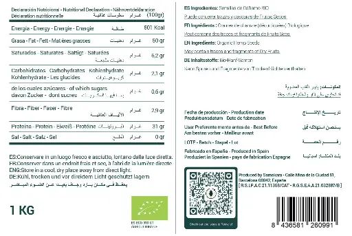 Hemp Seeds (Shelled) EU Origin | Organic BIO