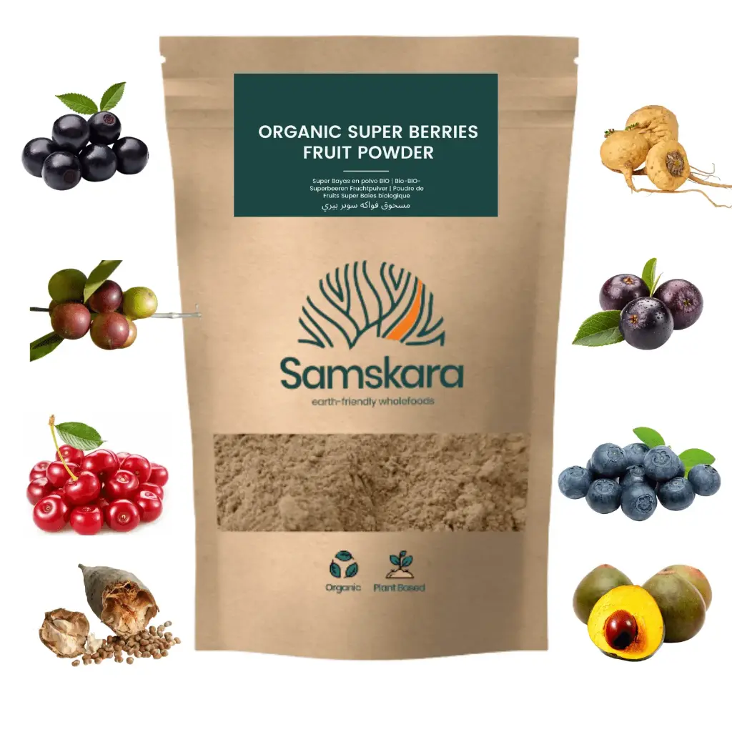 POLVO DE FRUTAS SUPERBAYAS | Orgánico BIO | Cítrico, Antioxidantes, Formador de colágeno + Circulación, Estado de ánimo y Energía