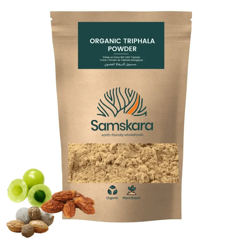 TRIPHALA POWDER | Organic BIO | Herbal Digestive for Acidity, Vitamin C, Defence Systems, Combats Cravings, Mood Regulator & Antioxidants