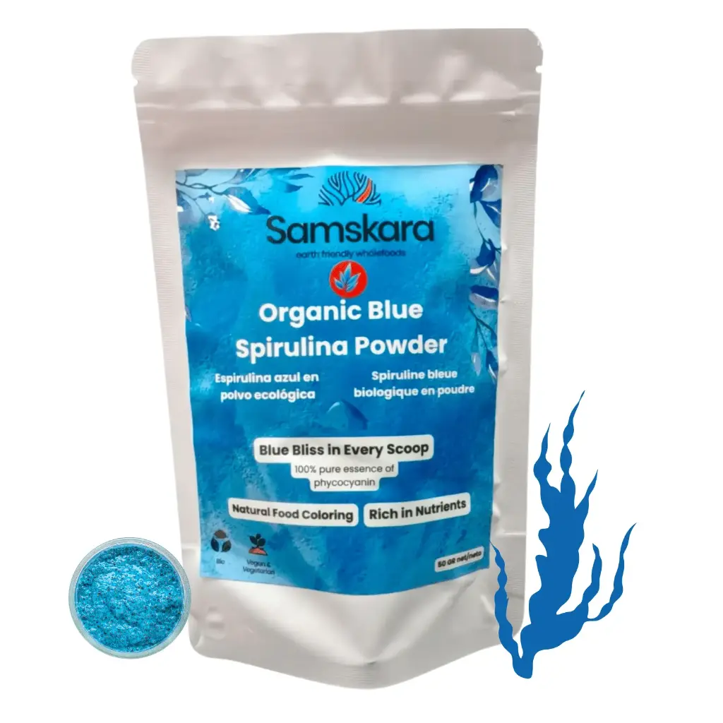 BLUE SPIRULINA POWDER | 100% Phycocyanin | Organic BIO | Natural Blue Colouring for Recipes + Antioxidants