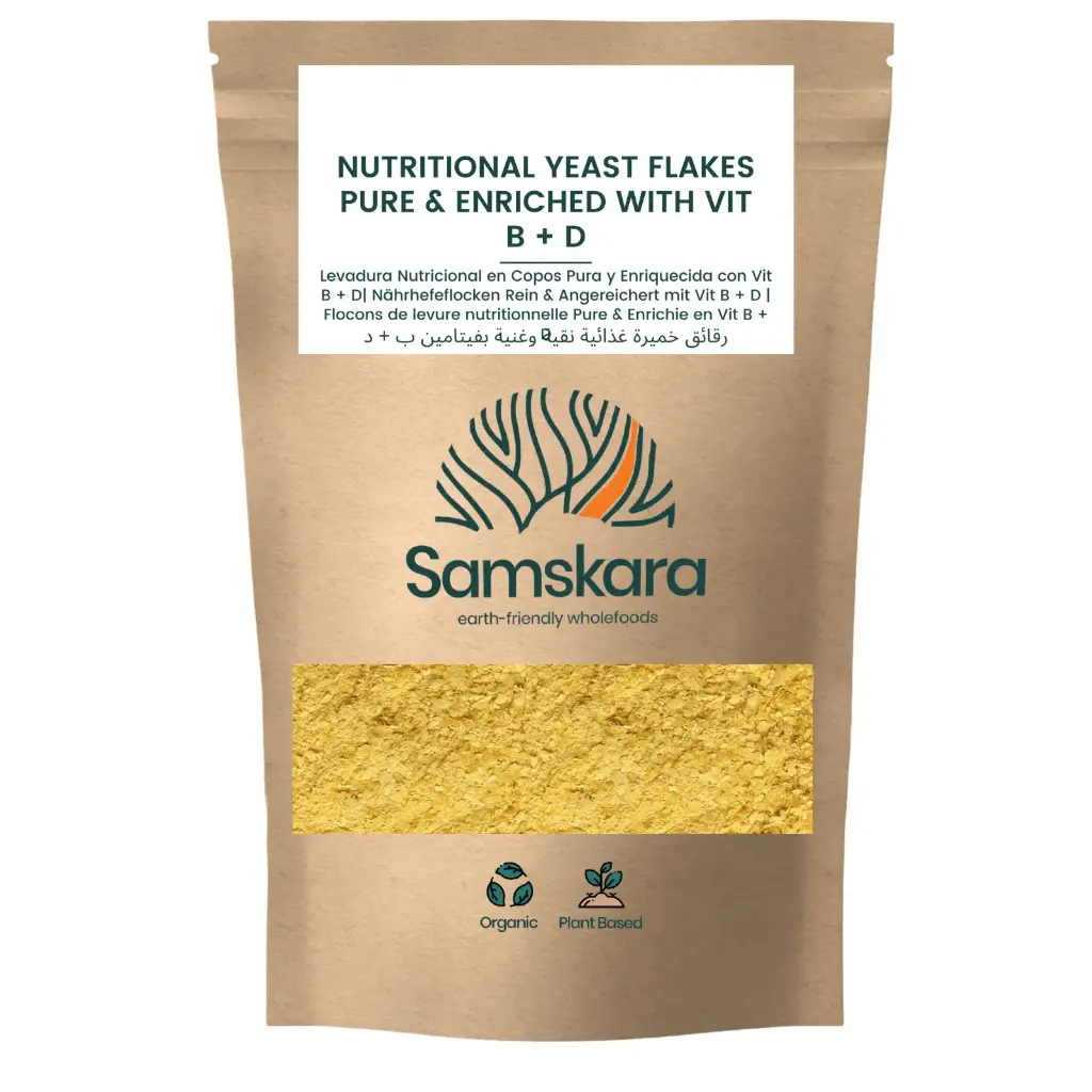 NUTRITIONAL YEAST FLAKES | 100% Pure | Extra Vit B & D + Low Fat,
High Fiber +Bone Health, Muscle Maintenance