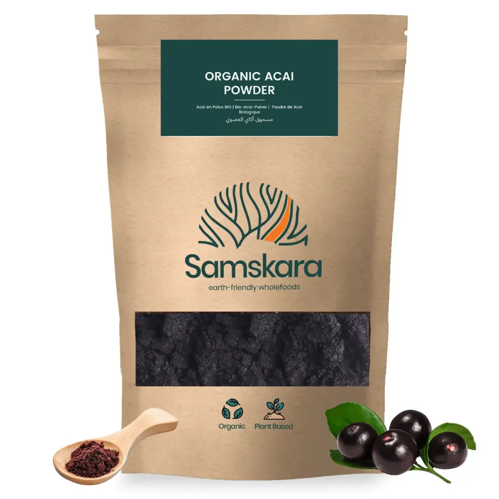 POLVO DE ACAI | BIO orgánico | + Antioxidantes, Omegas y Oxígeno + ¡Superalimento Rico en Nutrientes Bio!