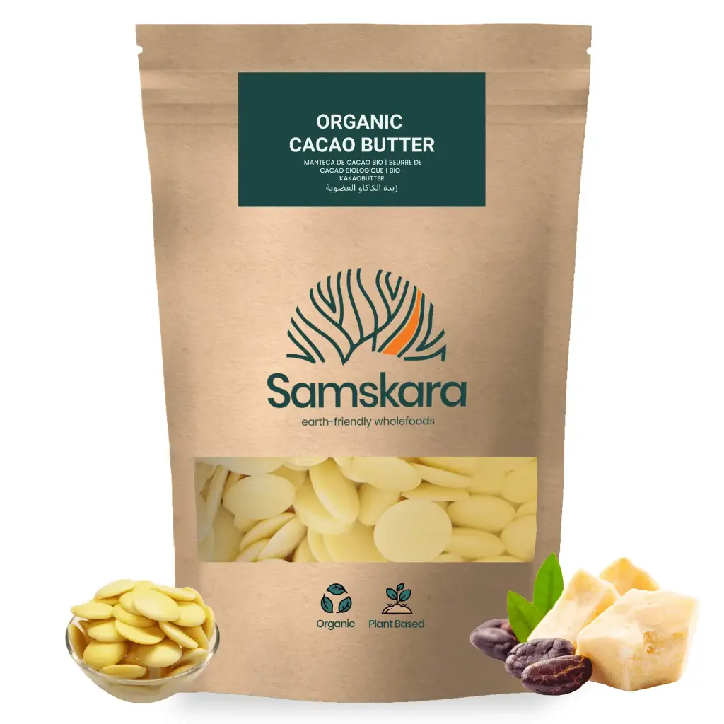 MANTECA DE CACAO | BIO Orgánica | Chocolates caseros, Keto + Grasas Saludables + Uso cosmético externo y Piel Nutrida Radiante