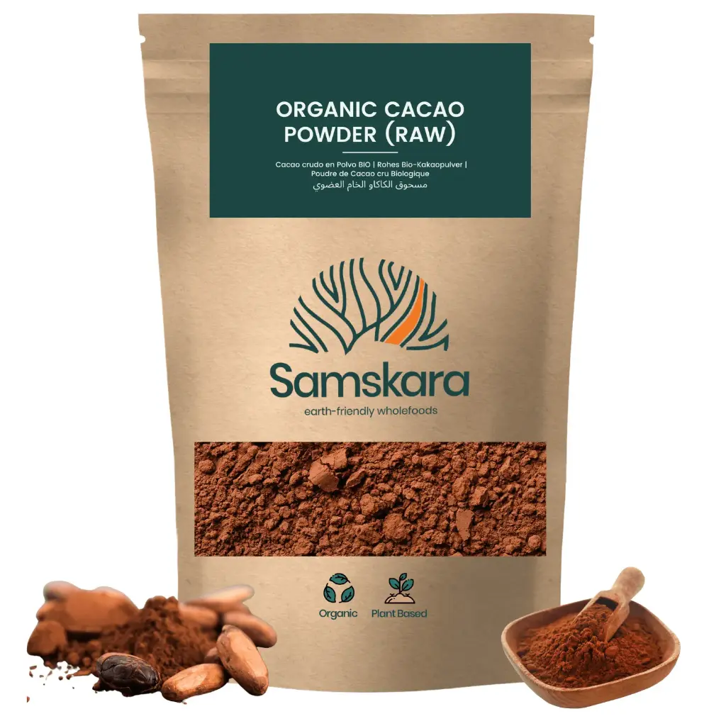 CACAO CRUDO EN POLVO | Orgánico BIO | + Hierro, Magnesio, Potasio, Cobre y Manganeso