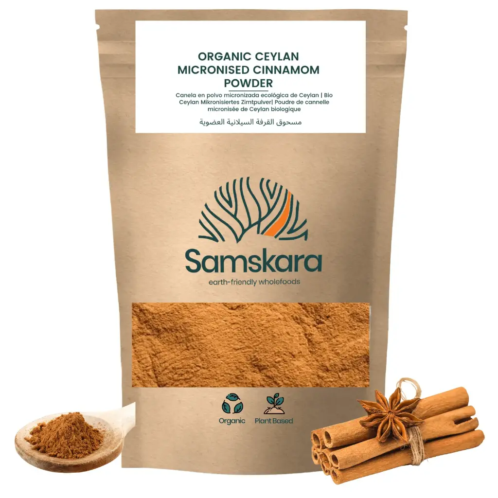 CINNAMON CEYLON | BIO Organic | Micronised fine powder + Anti Inflammatory, Antioxidants, Regulate Blood Sugars + Manganese & Vitamin A