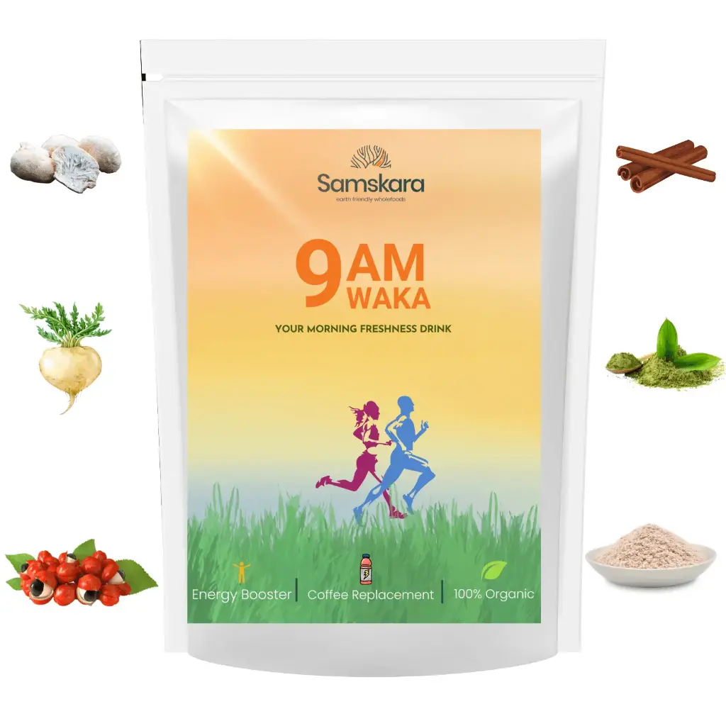 9 A.M WAKA | ORGANIC BIO | Morning Superfood Blend, Lion's Mane, Matcha & Adaptogens | Natural Caffeine · Morning Latte or Smoothies