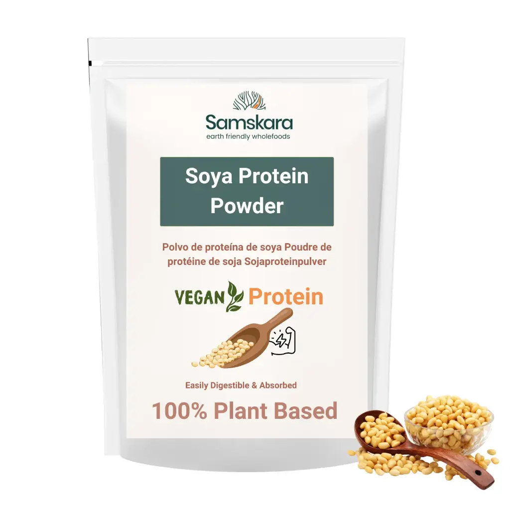 PROTEÍNA DE SOJA EN POLVO | 100% Natural | Proteína Vegetal Completa y Concentrada + Alto Contenido Proteico + Perfecta para Dietas y Cocina Vegana