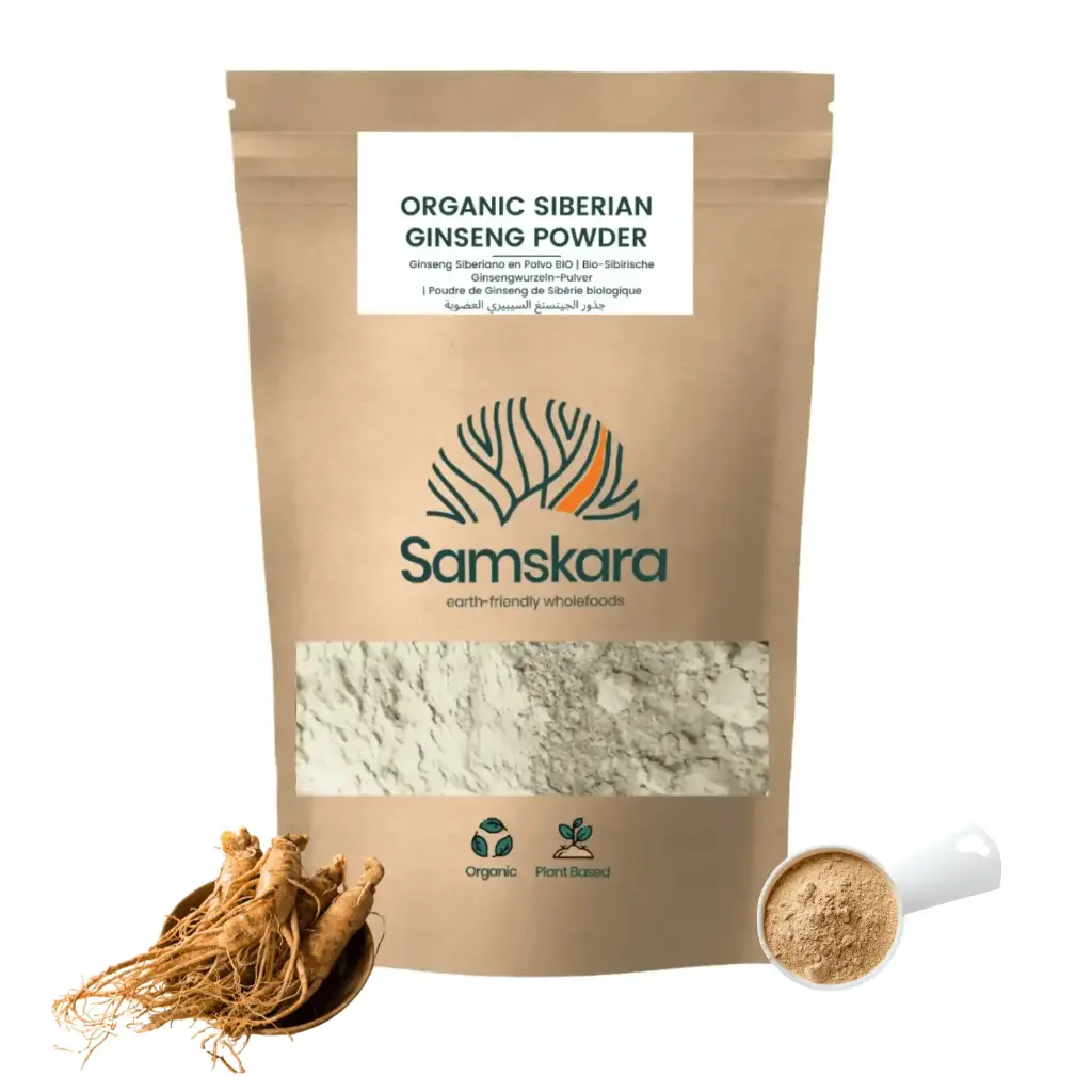 Siberian Ginseng Powder | Organic BIO | 100% natural roots | Sustained Energy release & Adaptogen