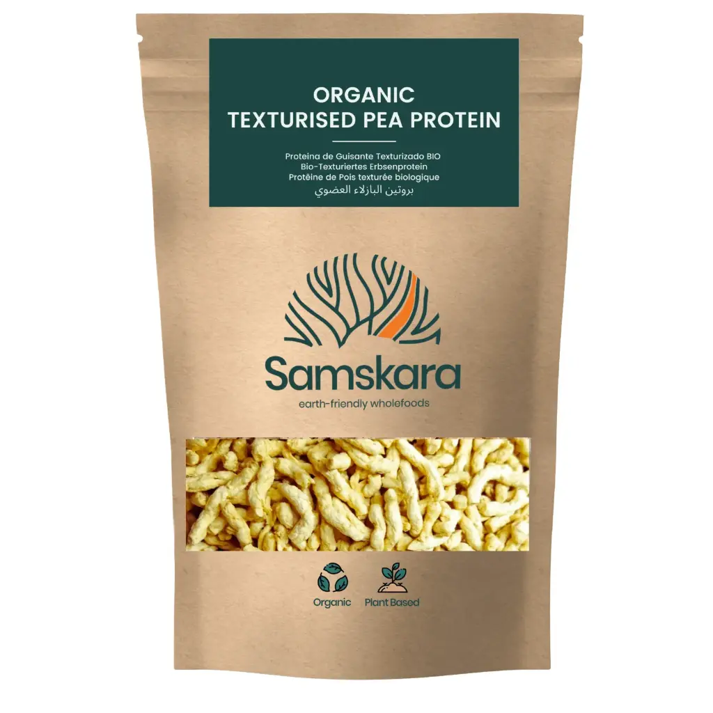 TEXTURISED PEA PROTEIN 55% | Organic BIO | EU Origin Clean Processing, Juicy Meat replacement | Nutty & Fibrous