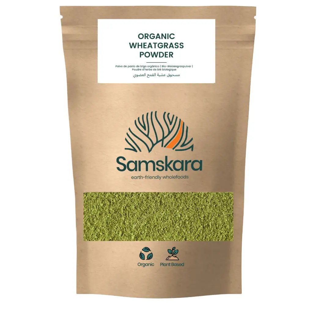 WHEATGRASS POWDER | Organic BIO | +100% Pure + Rich in Fiber and Natural Antioxidants + Vegan, No Additives