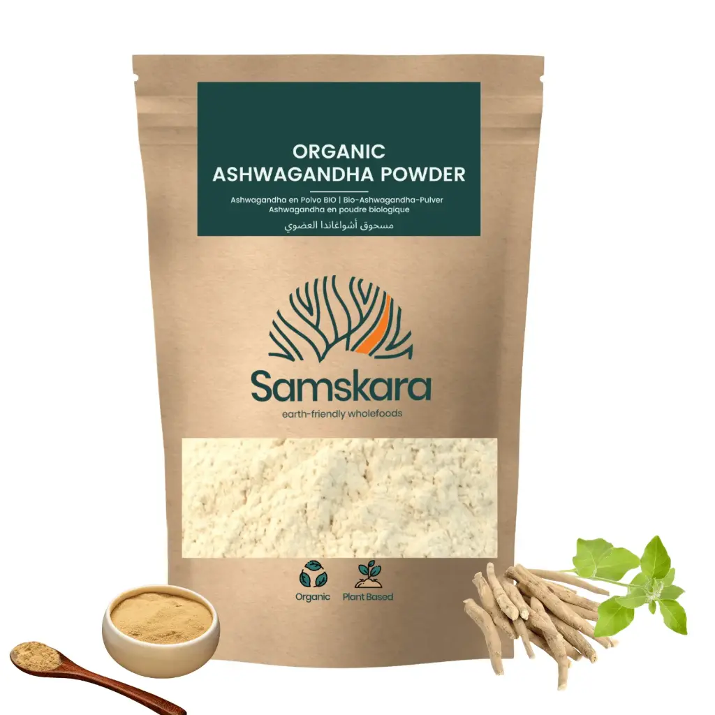 ASHWAGANDHA POWDER KSM-66 | ORGANIC BIO | Adaptogen | Full-Spectrum Root Extract · Solvent-Free · Warm Milk · Tea 
