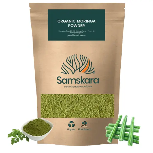 MORINGA POWDER | Organic BIO | Support Indian Drumstick Tree Leaf, Naturally Rich in Vitamins & Minerals & 100% Pure Fine Powder