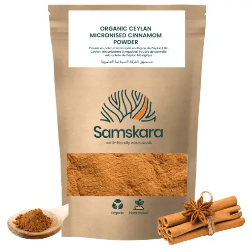 CINNAMON CEYLON | BIO Organic | Micronised fine powder + Anti Inflammatory, Antioxidants, Regulate Blood Sugars + Manganese & Vitamin A