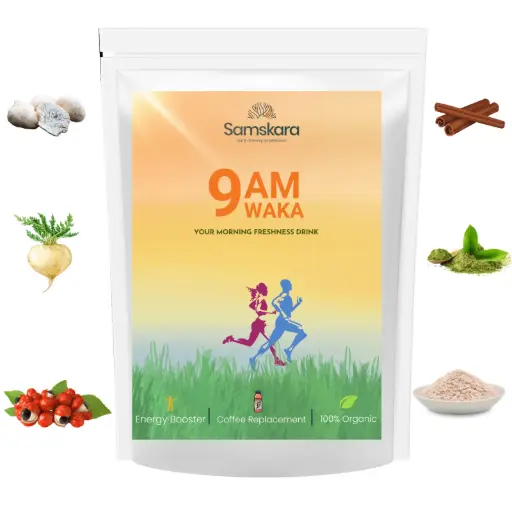 9 A.M WAKA | ORGANIC BIO | Morning Superfood Blend, Lion's Mane, Matcha & Adaptogens | Natural Caffeine · Morning Latte or Smoothies
