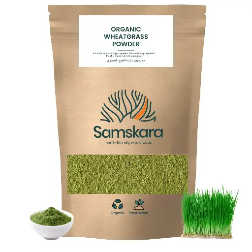 [SAM-WHEATGRASS-POWDER-ORGANIC] WHEATGRASS POWDER | Organic BIO | +100% Pure + Rich in Fiber and Natural Antioxidants + Vegan, No Additives